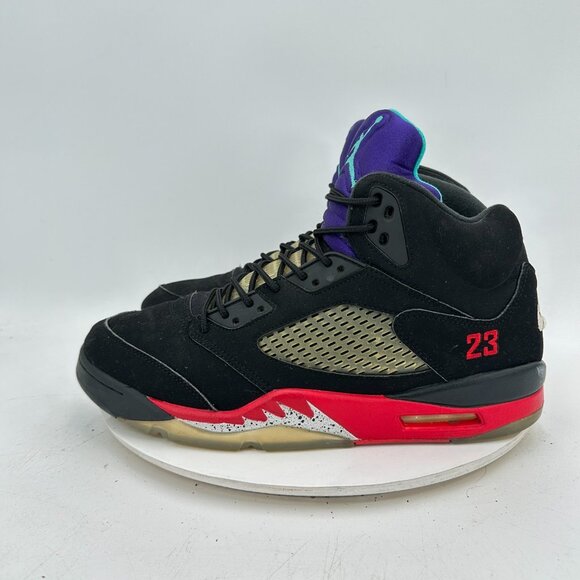 Nike Air Jordan 5 Retro Top 3 Men Size 12 CZ1786-001 Black Fire Red Grape Shoes - Picture 1 of 11